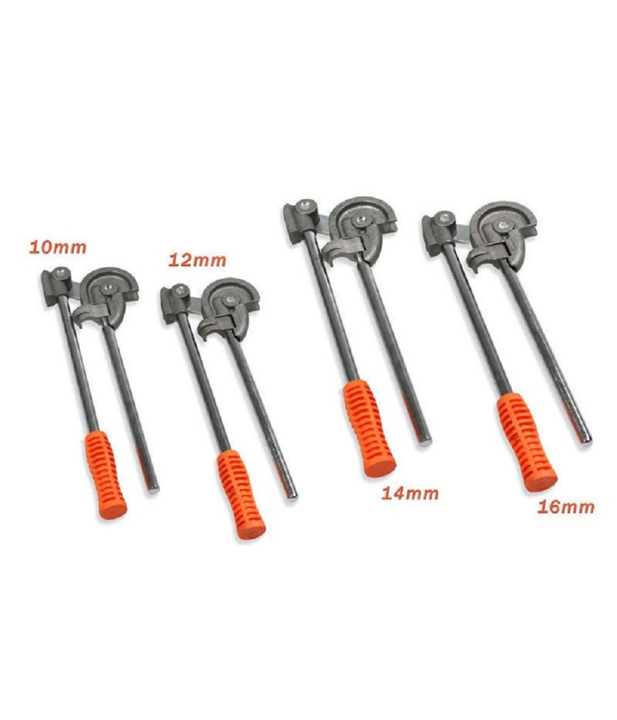 Set 4 Piegatubo Piegatubi Curvatubi Manuale In Acciaio Per Tubi 10 12 14 16mm