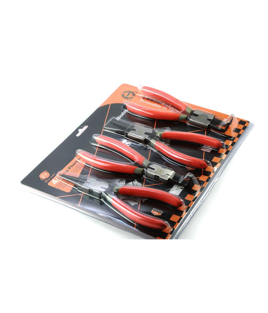 Set 4 Pinze Circolari Anelli Elastici Interni Esterni 180mm Dritte E Angolo 90° - immagine 2