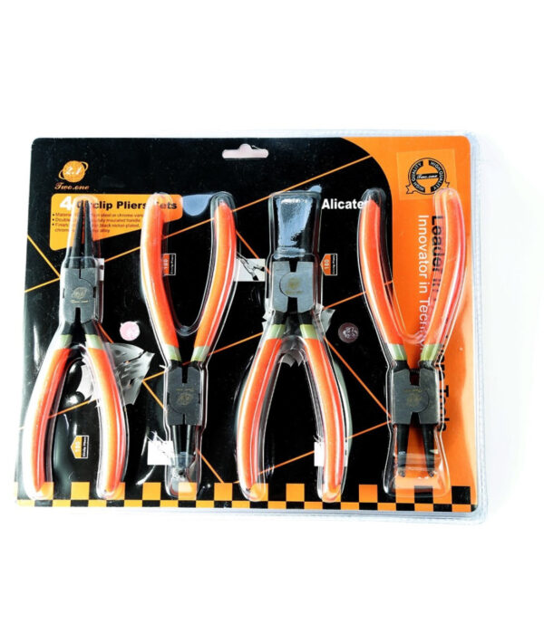 Set 4 Pinze Circolari Anelli Elastici Interni Esterni 180mm Dritte E Angolo 90° - immagine 3