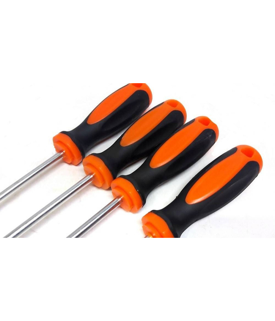 Set 4 Pz Cacciaviti Torx Extra Lunghi Con Punta Magnetica 600 Mm T20 T25 T30 T40 - immagine 3