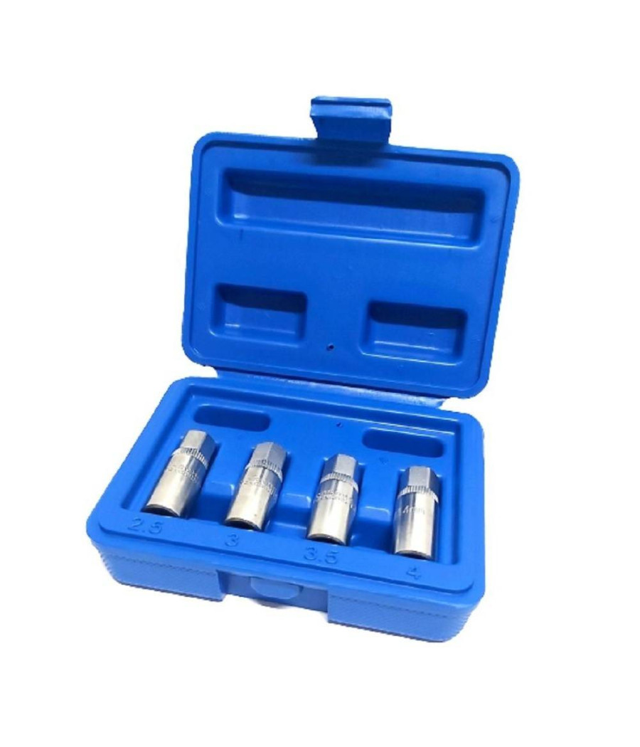 Set 4 Pz Estrattori Per Prigionieri A Rullo Rimozione Vite Spezzate Attacco 1/4" - immagine 2