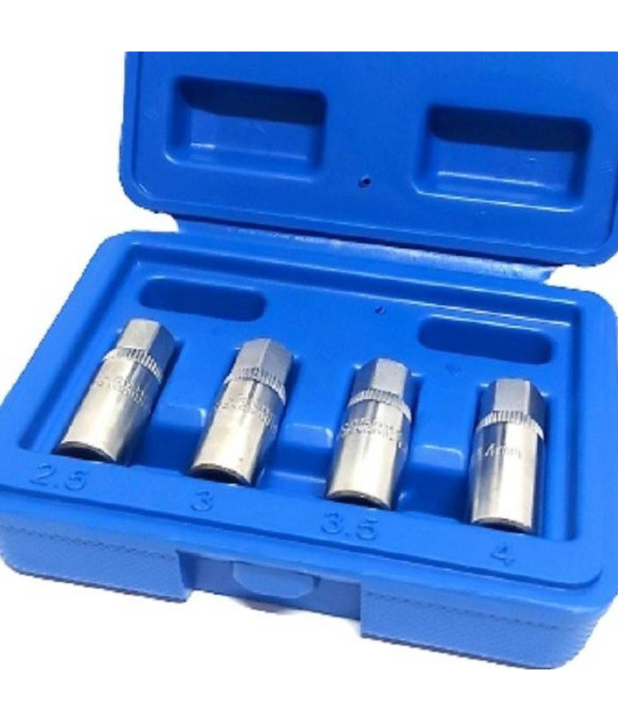 Set 4 Pz Estrattori Per Prigionieri A Rullo Rimozione Vite Spezzate Attacco 1/4"