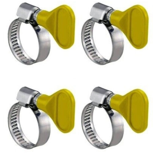 Set 4pz Ferma Stringitubo 32mm Fascetta Acciaio Senza Vite Con Farfalla Acqua Tubo Gas