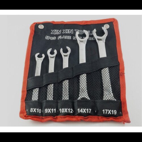 Set 5 Chiavi Esagonali Aperte Raccordi Tubi Freni 8×10 9×11 10×12 14×17 17×19