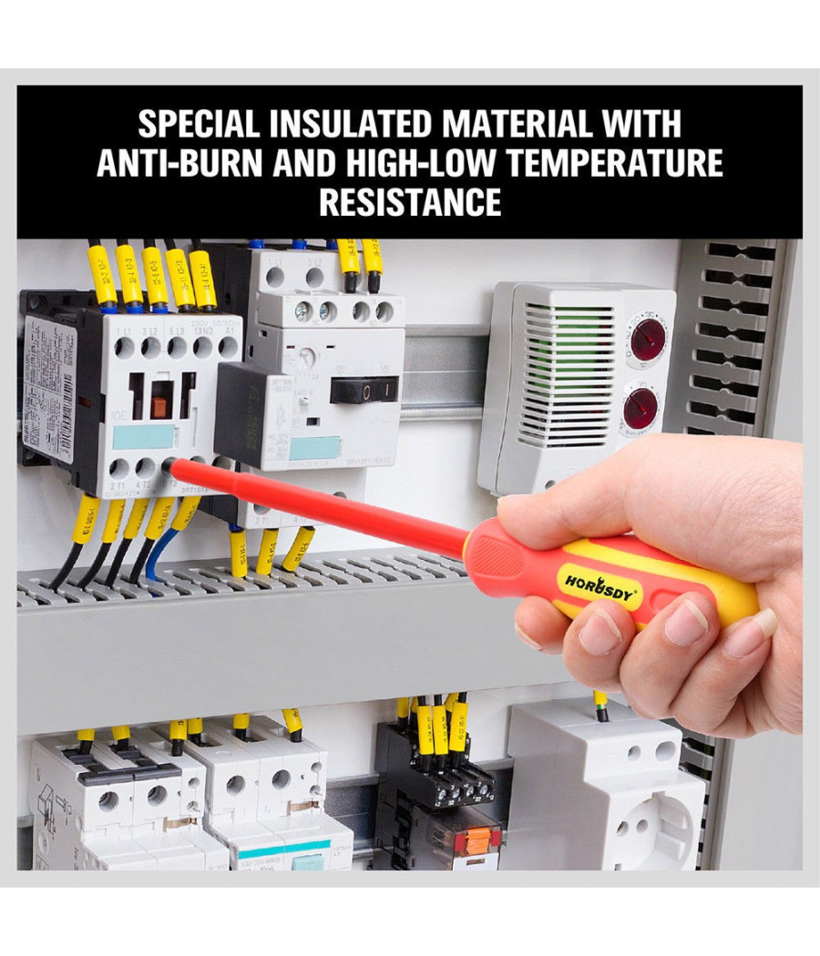 Set 6 Cacciaviti Cacciavite Croce E Taglio Isolanti Con Punte Magnetiche - immagine 3