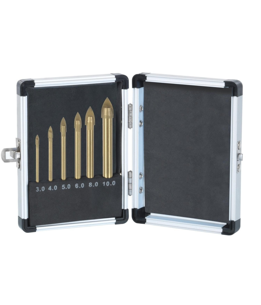 Set 6 Punte Ad Alette Per Vetro E Ceramica In Titanio Per Trapano Ribitech - immagine 3