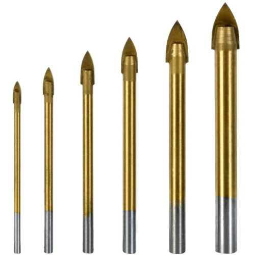 Set 6 Punte Ad Alette Per Vetro E Ceramica In Titanio Per Trapano Ribitech