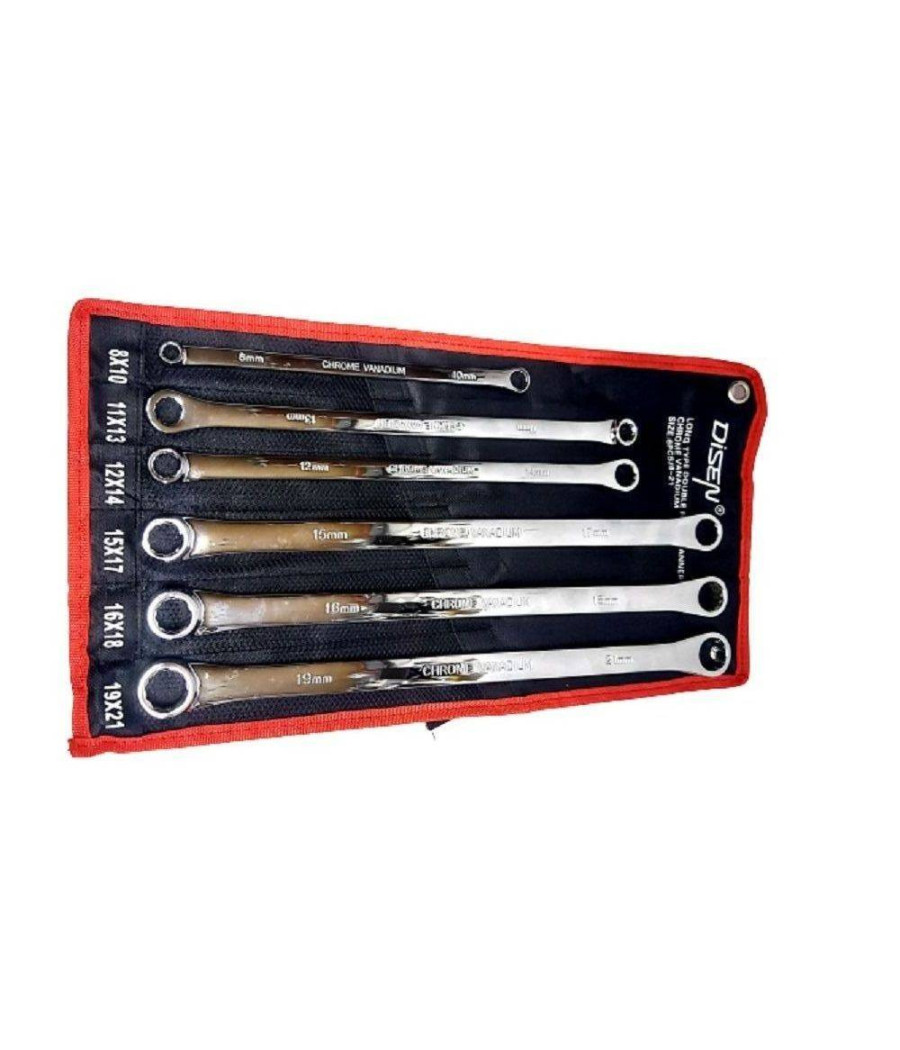 Set 6 Pz Chiavi Inglesi Extra Lungo Double Chiavi Poligonali Da 8mm-21mm Metrico - immagine 3