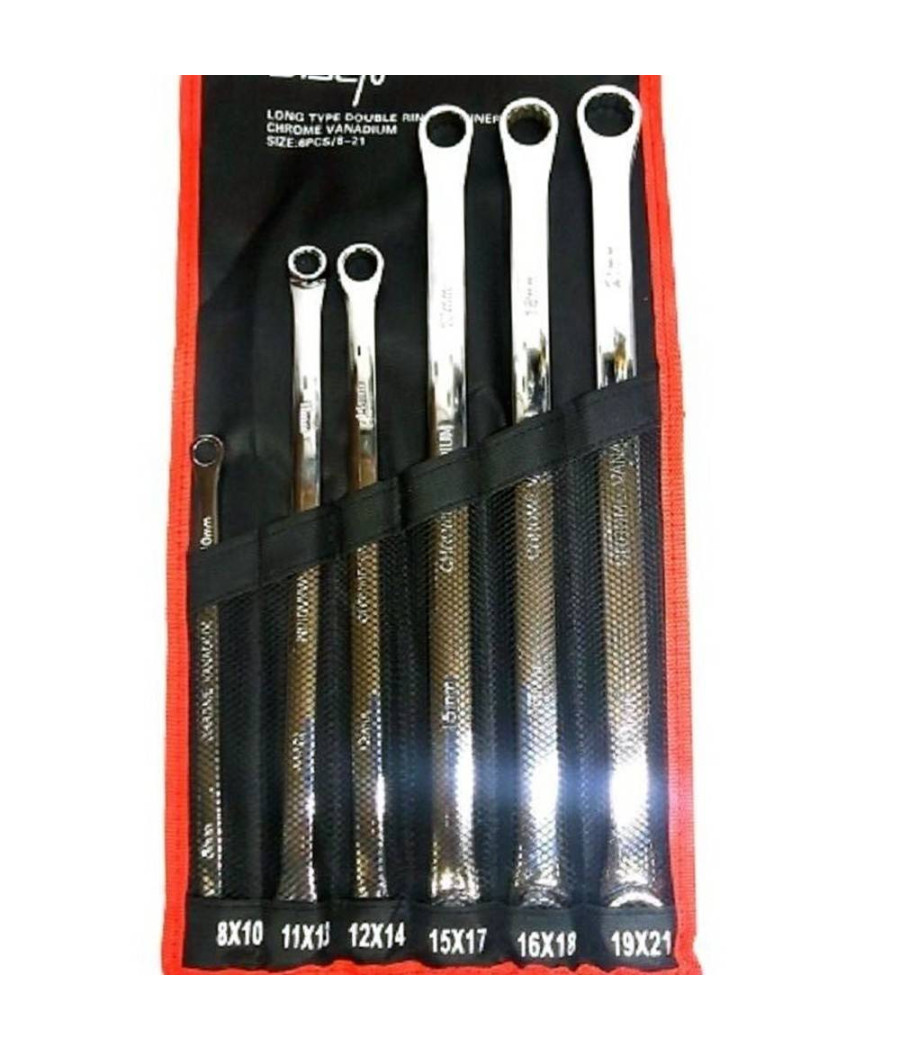 Set 6 Pz Chiavi Inglesi Extra Lungo Double Chiavi Poligonali Da 8mm-21mm Metrico