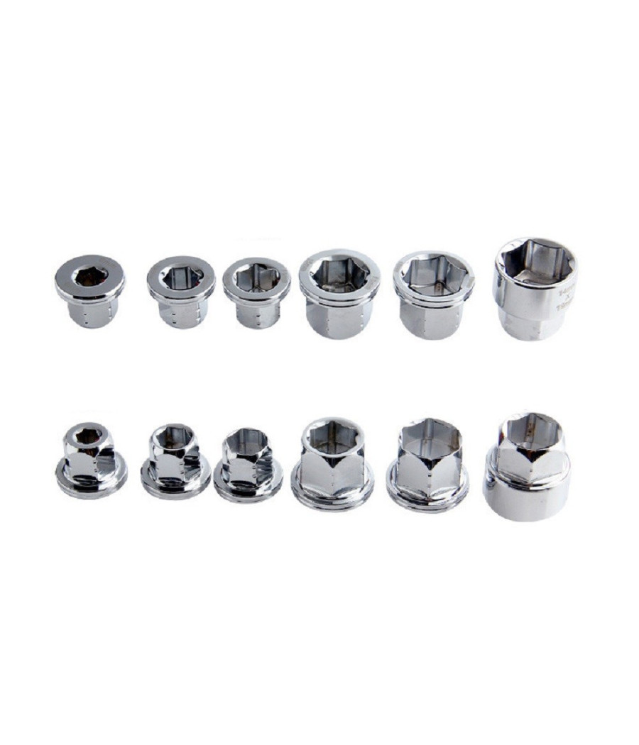 Set 7 Chiave A Cricchetto Reversibile Esagonali 14-19mm 5 Innesti 6-19mm - immagine 3