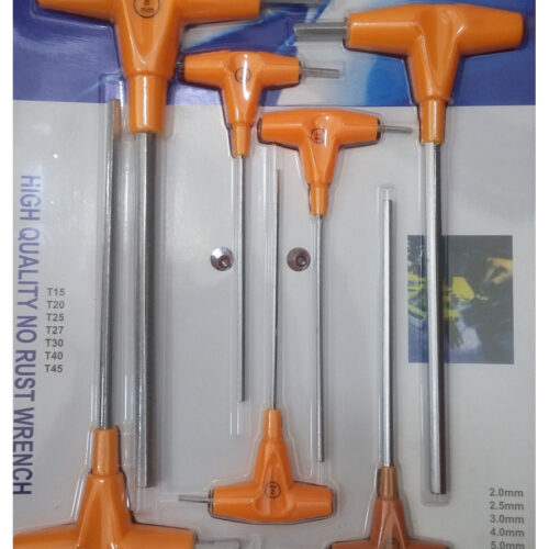 Set 7 Chiavi Chiavini Esagonali Professionali Manico Modello A T