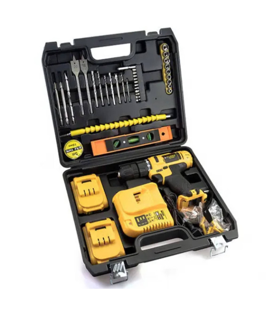 Set 78 Pz Trapano Avvitatore A Batteria 24v Litio Ricaricabile Accessori Valigia