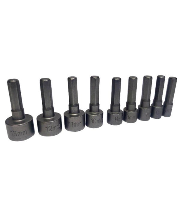Set 9 Inserti Chiave Esagonale Per Avvitatore Chiave A Bussola Codolo Esagonale - immagine 2