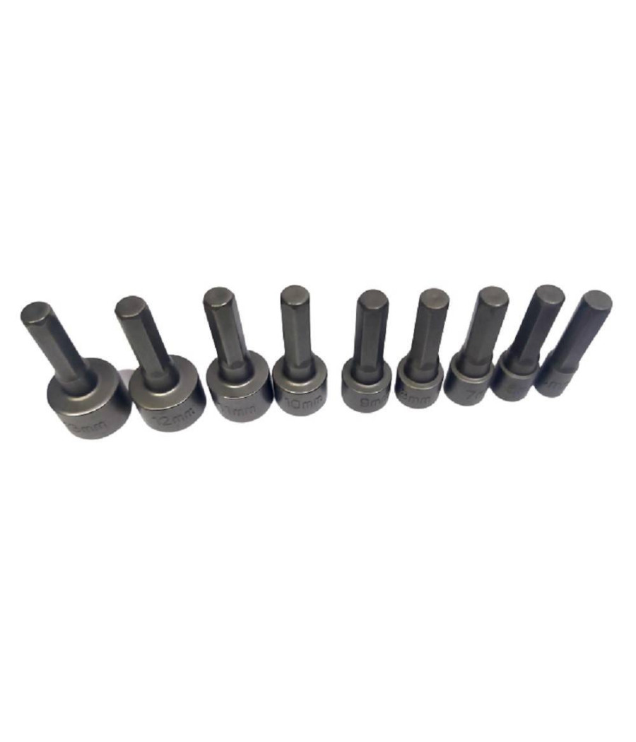 Set 9 Inserti Chiave Esagonale Per Avvitatore Chiave A Bussola Codolo Esagonale - immagine 3