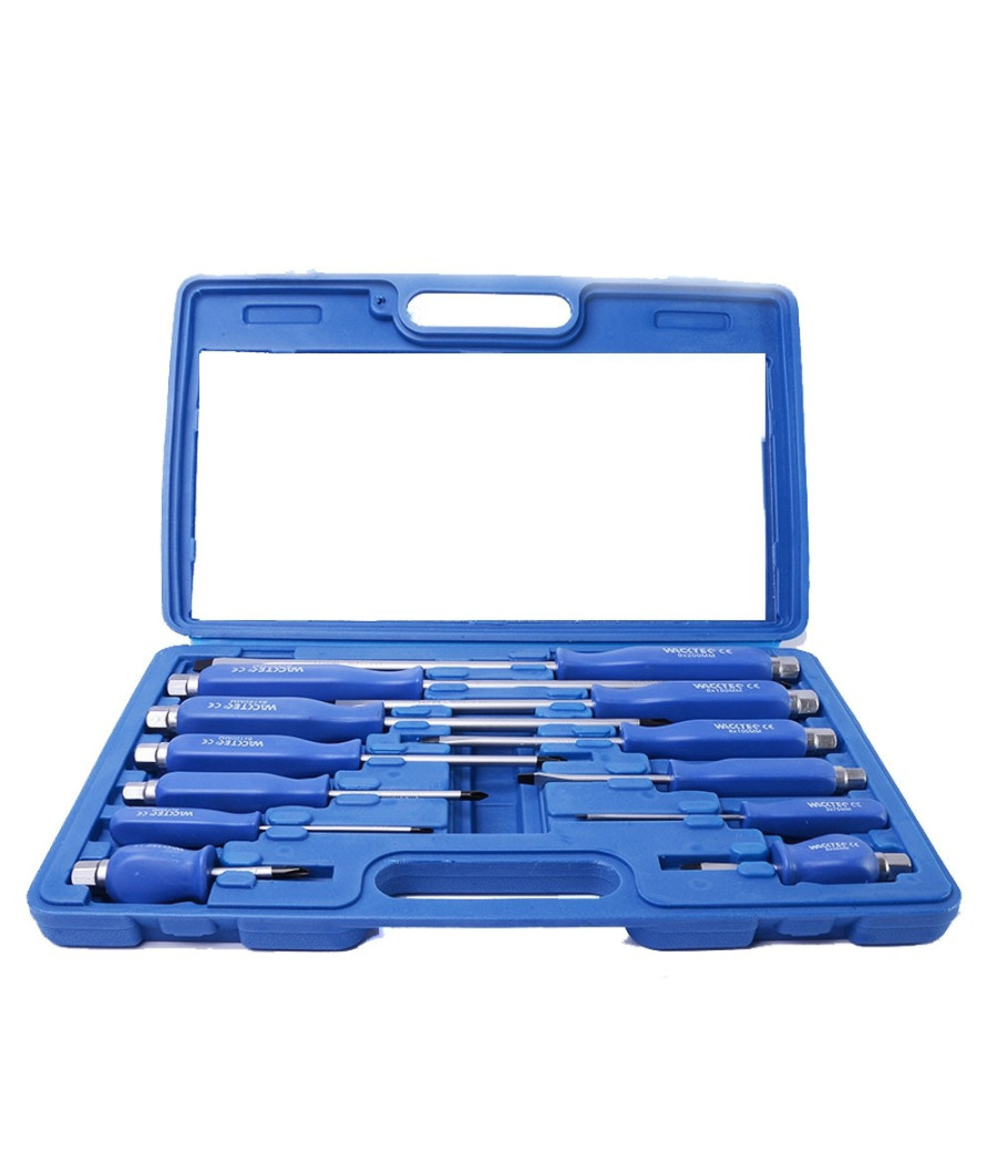 Set Cacciaviti 12 Pz. Cromo Vanadio Calamitati In Valigetta Di Plastica - immagine 2