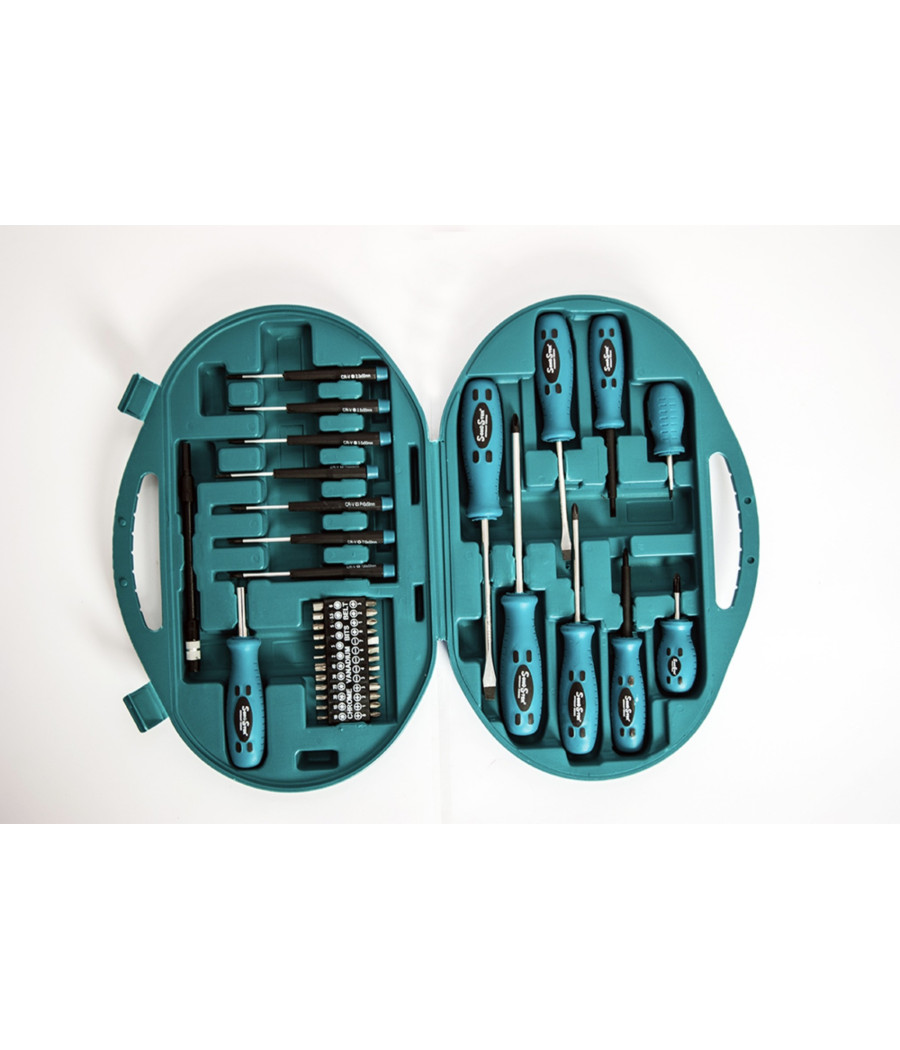 Set Cacciaviti E Punte Kit 42 Pezzi Chrome Vanadium Con Cacciavite Di Precisione - immagine 2