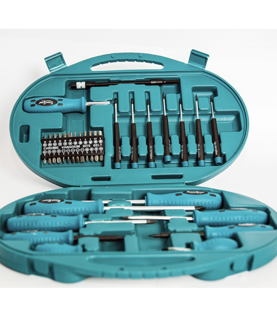Set Cacciaviti E Punte Kit 42 Pezzi Chrome Vanadium Con Cacciavite Di Precisione