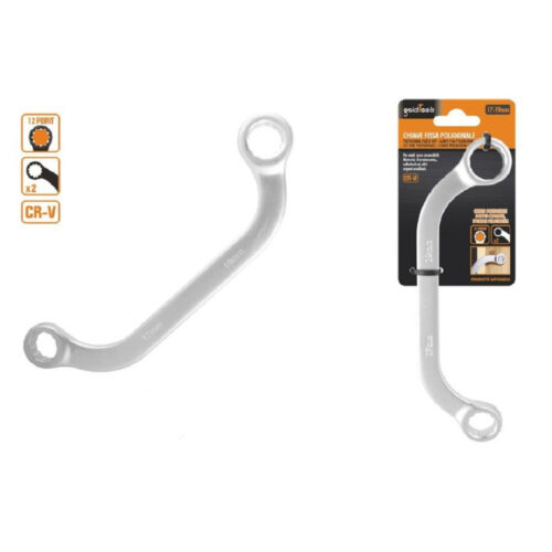 Set Chiave Fissa Poligonale Doppia A U Da 17-19 Mm Cromata Chrome Vanadium 97694