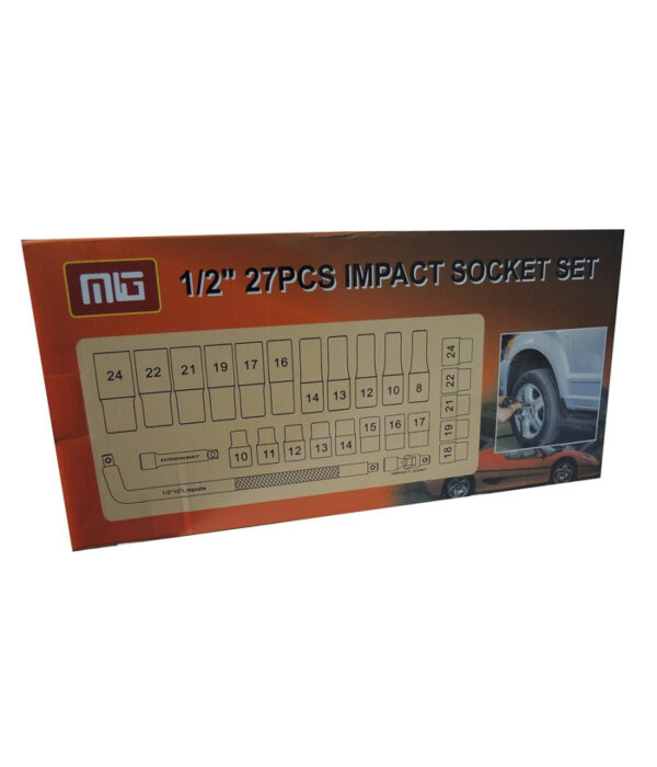 Set Chiavi A Bussola Ad Impatto 27 Pz 1/2' Inserti Misti Chiave A L Mig-2045 - immagine 2