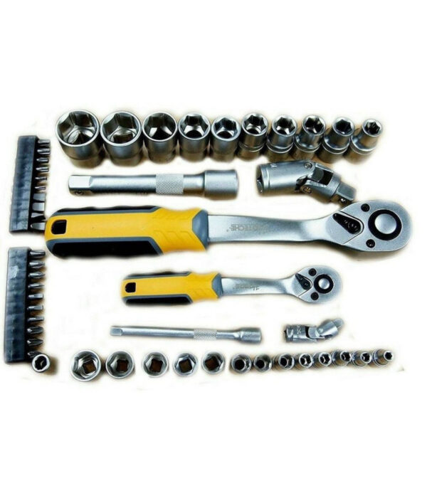 Set Chiavi A Bussola Con Cricchetto Reversibile Prolunghe 50 Pezzi 1/4" 1/2" - immagine 2