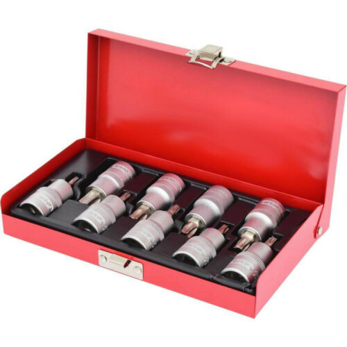 Set Chiavi A Bussola Torx 9pz 1/2″ T20-25-27-30-40-45-50-55-60 T20-t60 Box