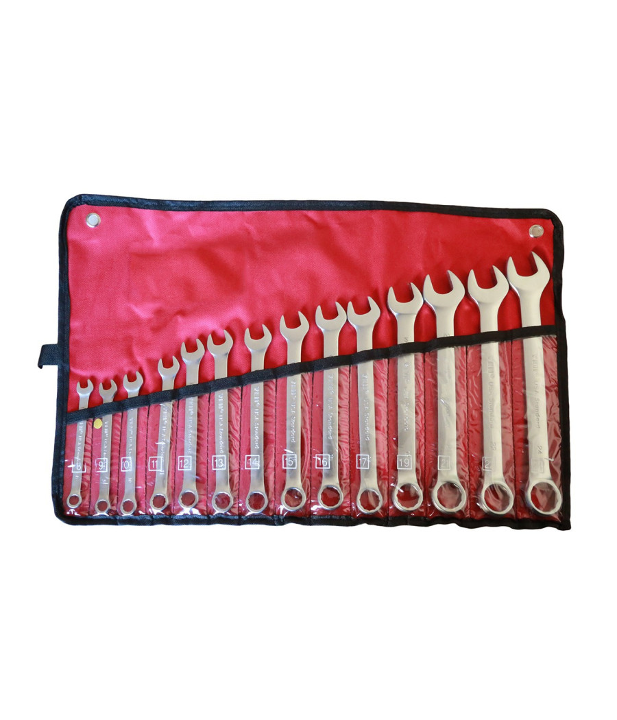 Set Chiavi Combinate 14 Pz. 8-24 Mm Fissa E Stella Acciaio Cr-v Con Astuccio - immagine 3