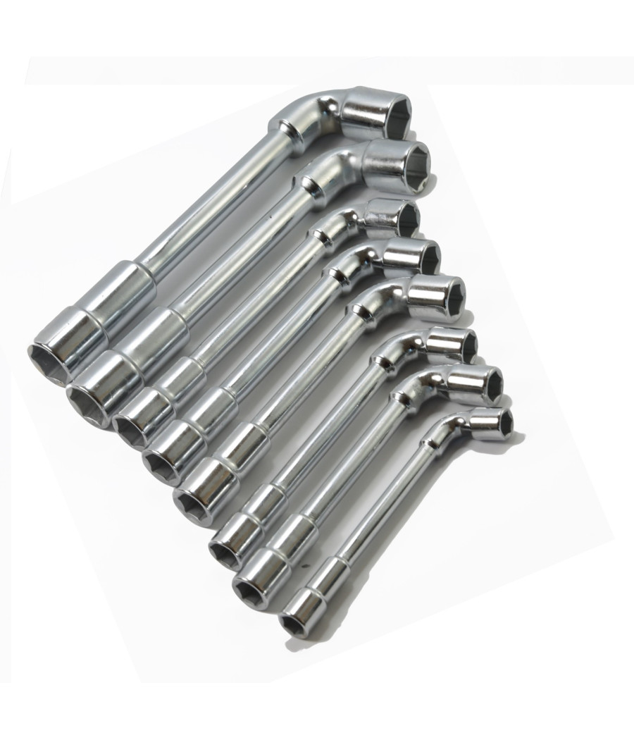 Set Di 8 Chiavi A Pipa Esagonali 8 - 22mm Chiavi Bussola 8 10 11 12 13 14 17 19 - immagine 3