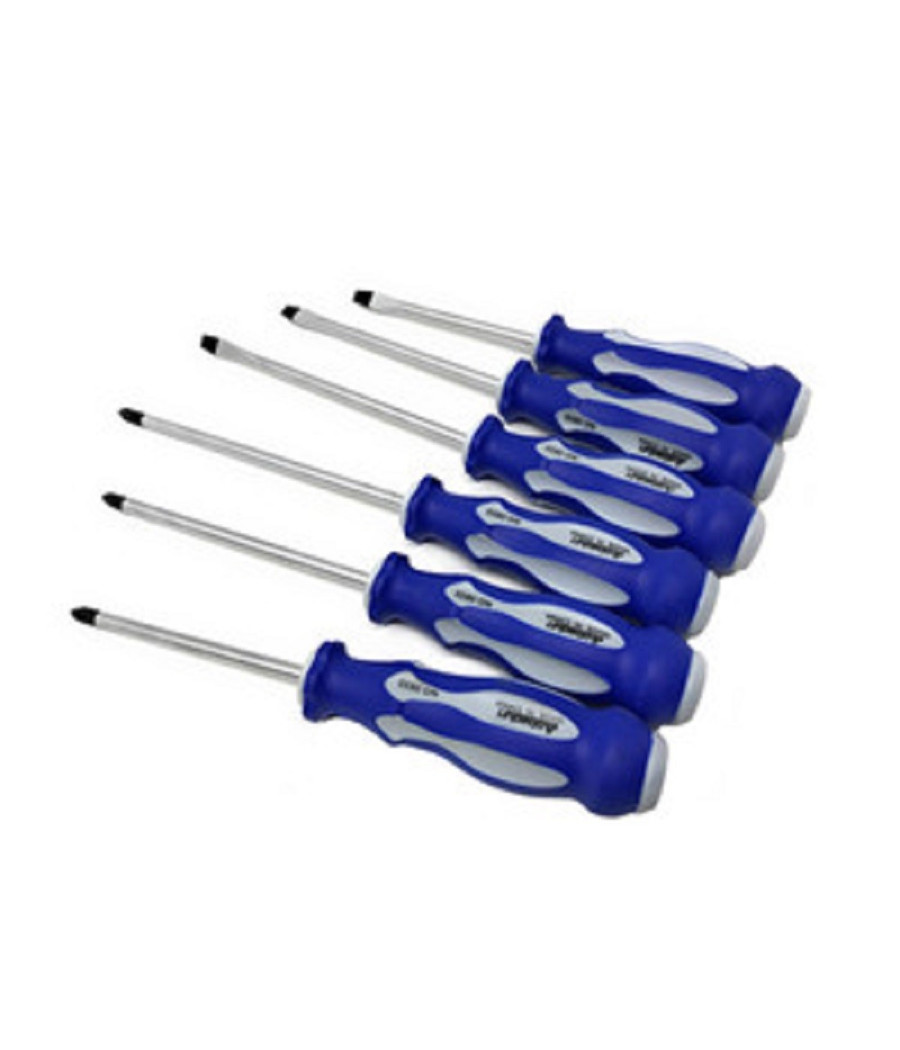 Set Di Cacciaviti 6pz Con Punta Magnetica A Taglio E Stella Borsa Giraviti 50269 - immagine 3