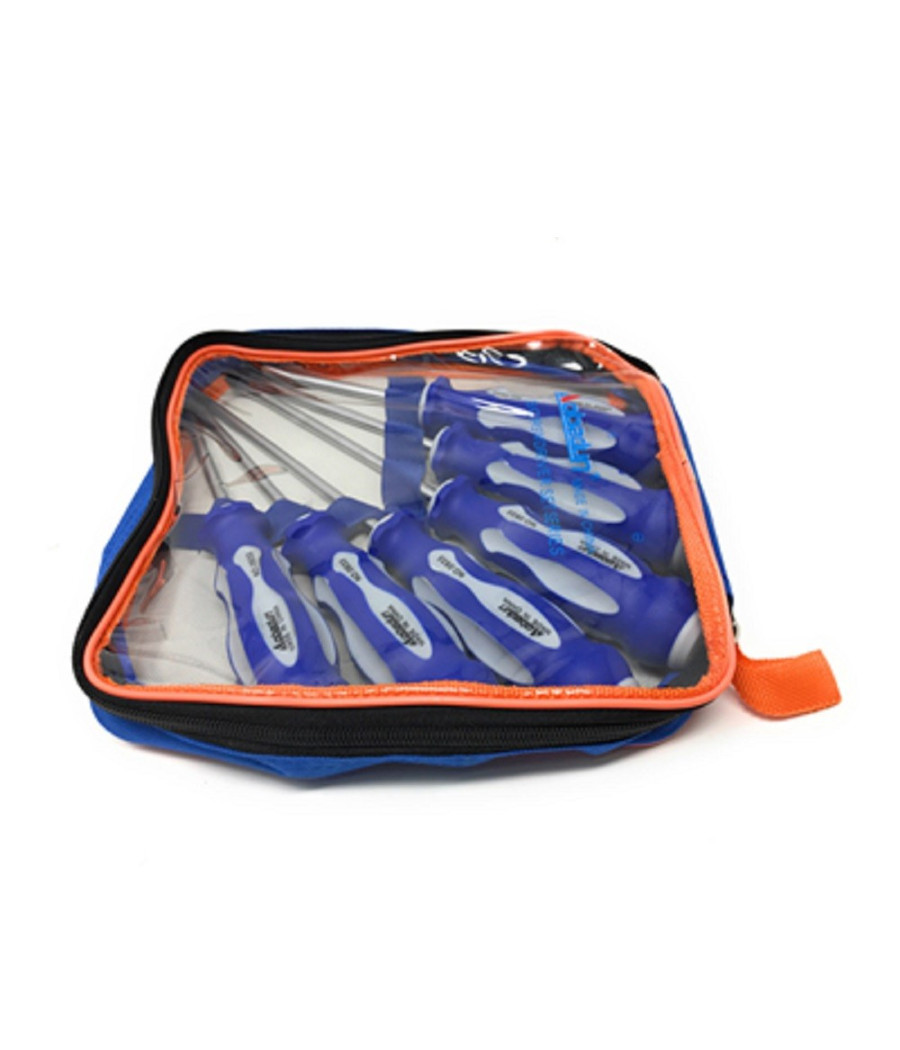 Set Di Cacciaviti 6pz Con Punta Magnetica A Taglio E Stella Borsa Giraviti 50269