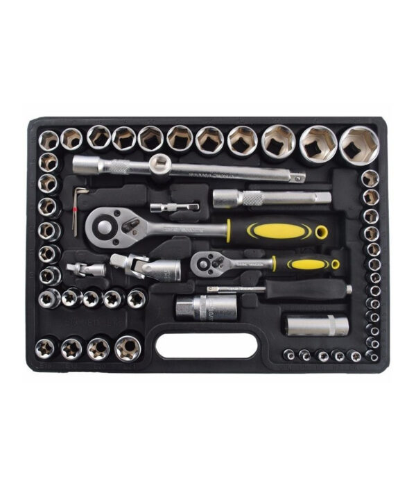 Set Di Chiavi Cassetta Attrezzi Cricchetto Bussole Boccole Inserti Kit Da 109pz - immagine 3