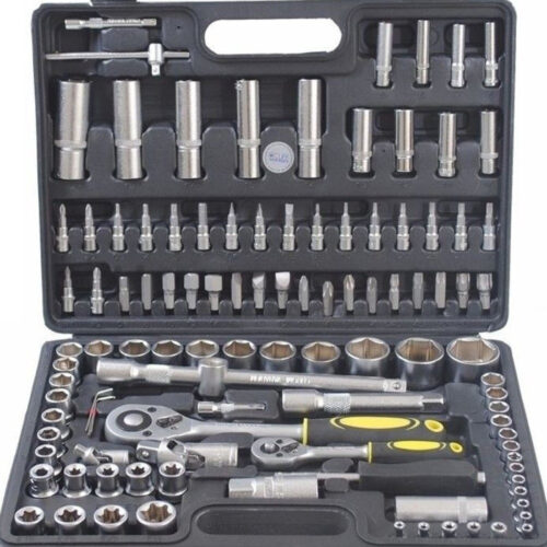Set Di Chiavi Cassetta Attrezzi Cricchetto Bussole Boccole Inserti Kit Da 109pz