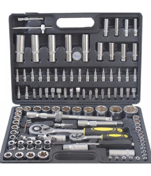Set Di Chiavi Cassetta Attrezzi Cricchetto Bussole Boccole Inserti Kit Da 109pz