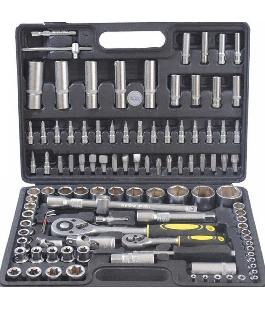 Set Di Chiavi Cassetta Attrezzi Cricchetto Bussole Boccole Inserti Kit Da 109pz