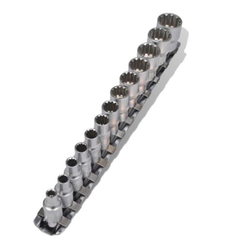 Set Kit 13 Pz Chiavi Bussole Torx Millerighe 1/4″ 4-14mm Scalanati Striscia Clip