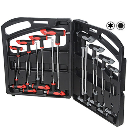 Set Kit 16 Pz Chiavi Chiave A T Esagonali E Torx Lunghe Valigetta Professionali