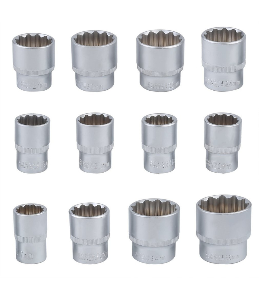 Set Kit 19 Pz Chiavi A Bussole Torx In Lega Da 8 A 32 Mm Attacco 1/2" 1/4" 3/8" - immagine 2