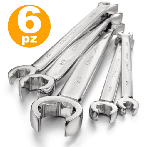 Set Kit 6 Chiavi Poligonali Doppie Aperte Chrome Vanadium Chiave A Stella Anello