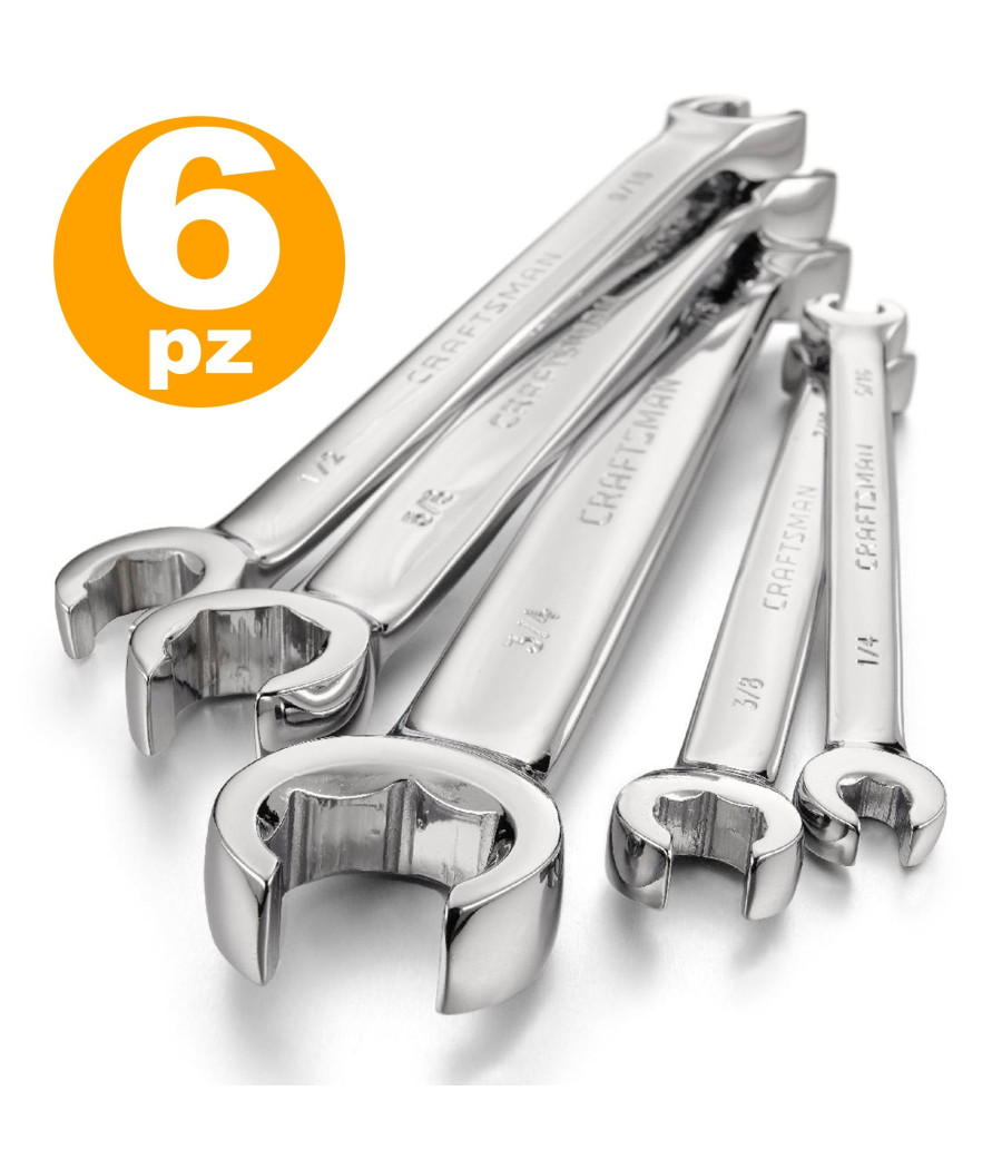 Set Kit 6 Chiavi Poligonali Doppie Aperte Chrome Vanadium Chiave A Stella Anello