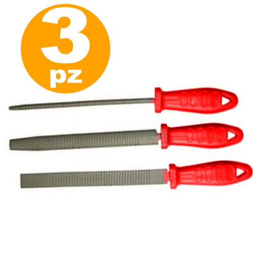 Set Lime E Raspe Lima Raspa Per Metallo Ferro Legno 3pezzi 200mm Limatura
