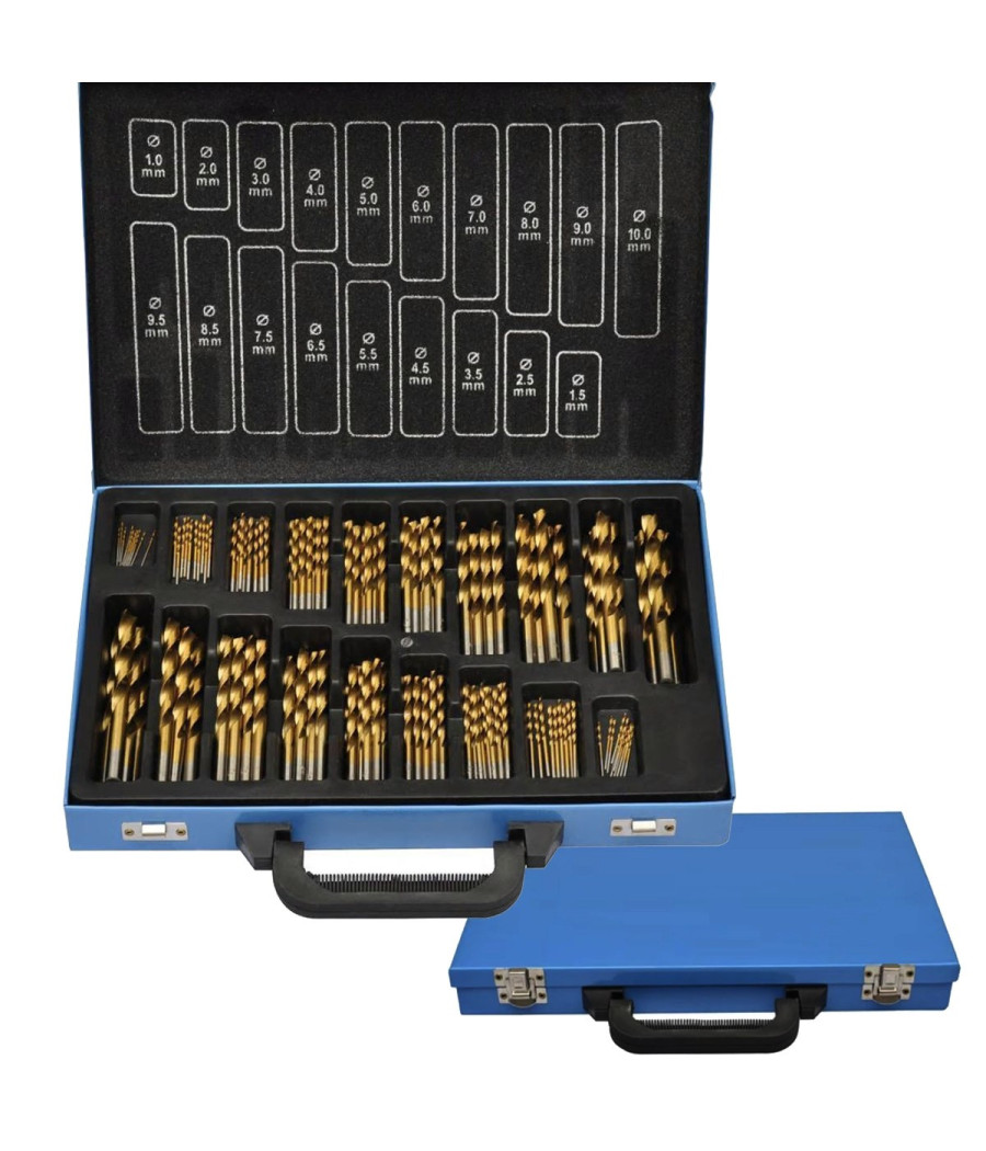 Set Punte Trapano 170pz Pezzi Titanio Hss Valigetta Metallo 1 10 Mm Ferro Legno - immagine 2