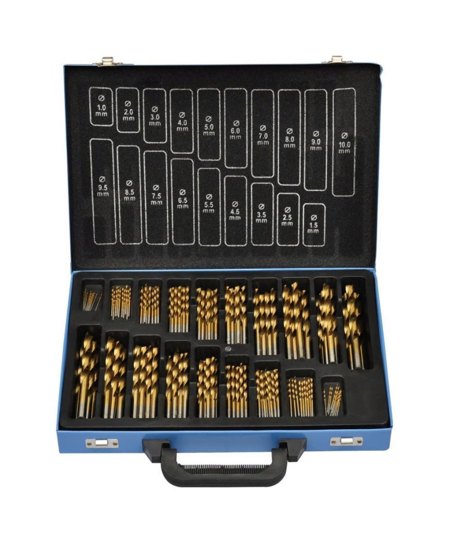 Set Punte Trapano 170pz Pezzi Titanio Hss Valigetta Metallo 1 10 Mm Ferro Legno - immagine 3