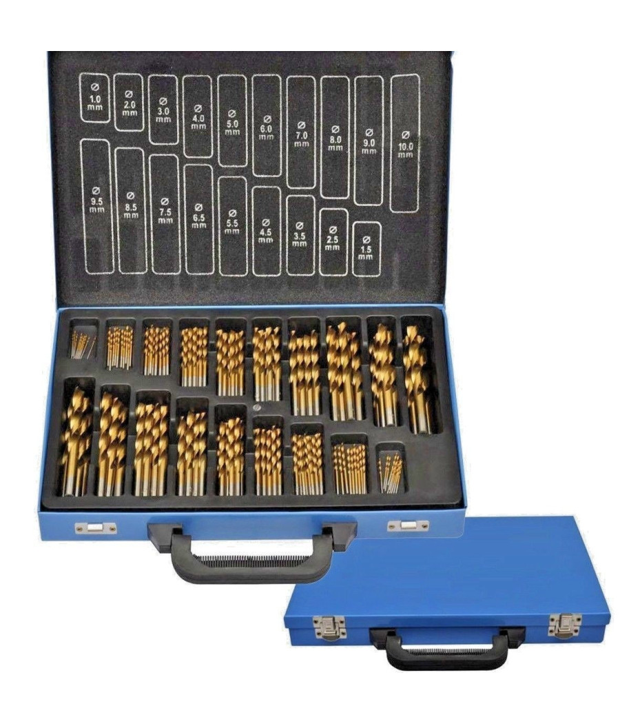 Set Punte Trapano 170pz Pezzi Titanio Hss Valigetta Metallo 1 10 Mm Ferro Legno