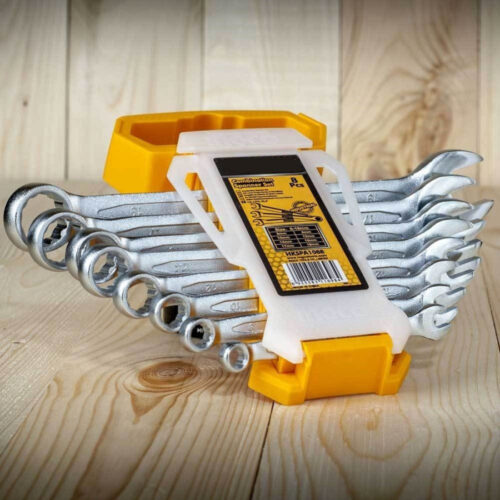 Set Serie 8 Chiavi Chiave Inglesi Combinate In Acciaio 6 – 19 Mm Con Custodia