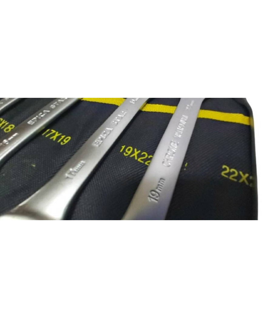 Set Serie Da 8 Pezzi Chiavi Fisse 8-24 Mm A Forchetta Doppie Crome Vanadium - immagine 2