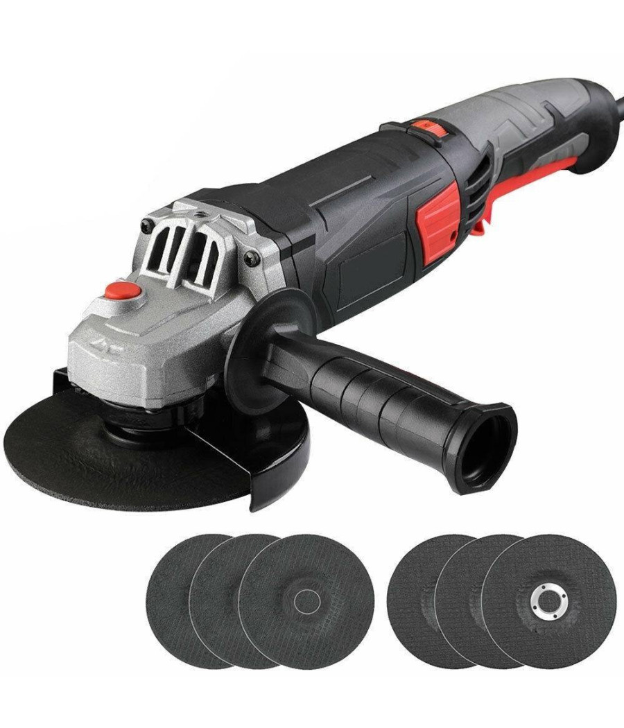 Smerigliatrice Angolare 1200w Flex Frullino 125mm Velocita Regolabile 6 Dischi