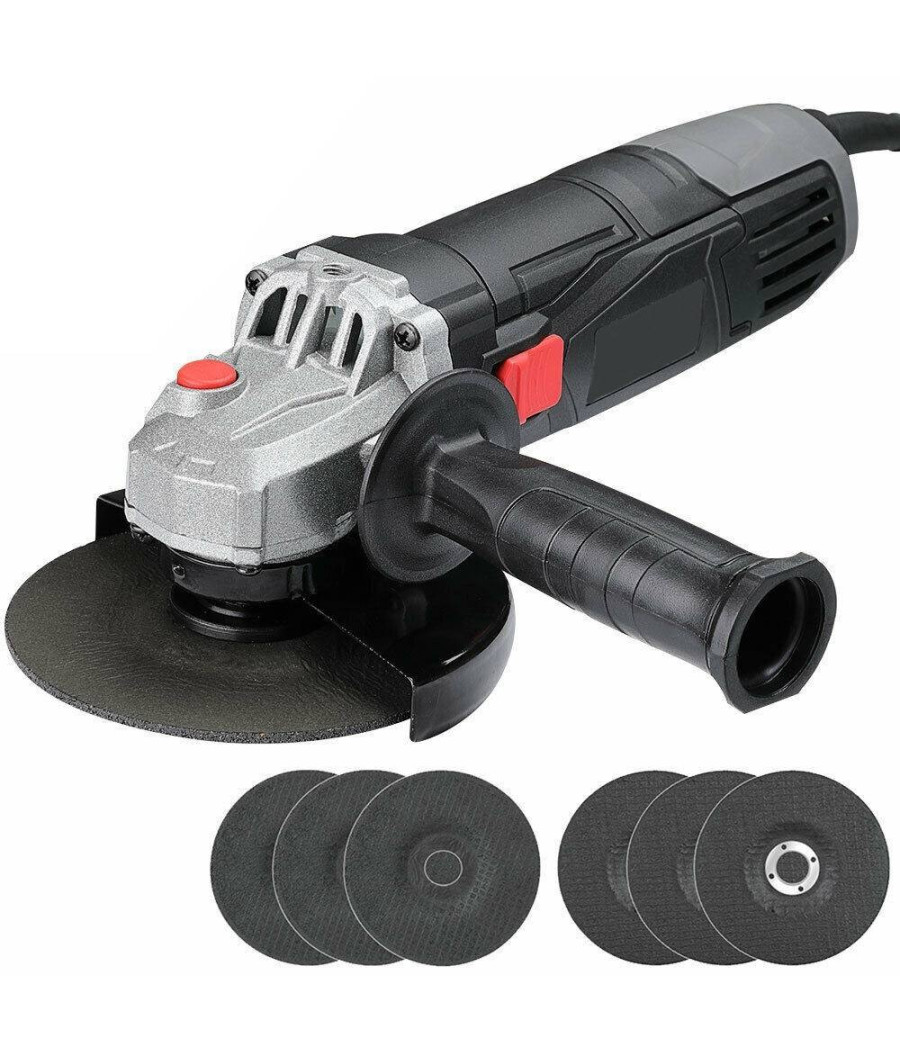 Smerigliatrice Angolare 750w Flex Frullino 125mm 6 Dischi E Manico Regolabile