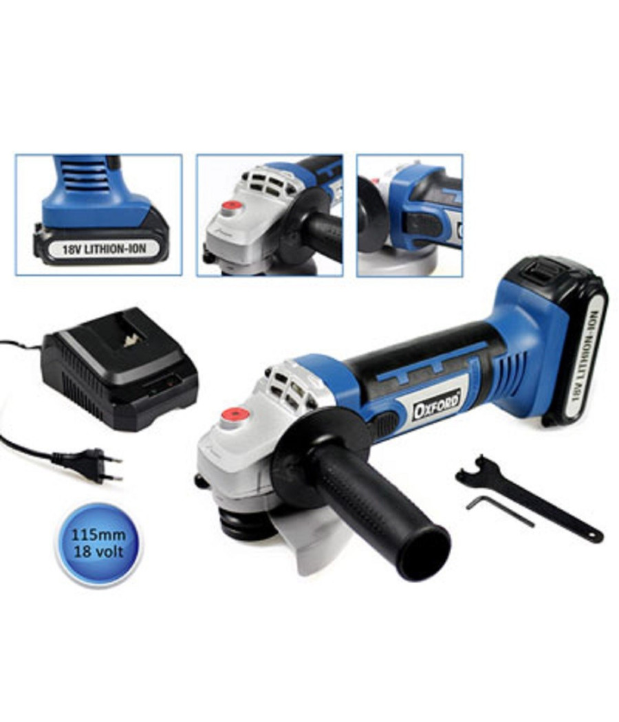Smerigliatrice Angolare A Batteria 18v Ricaricabile A Litio Flex Disco 115 Mm
