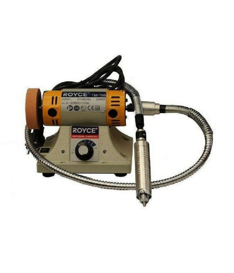 Smerigliatrice Da Banco Mola Levigatrice Lucidatrice Elettrico 350watt Tm-700 - immagine 2