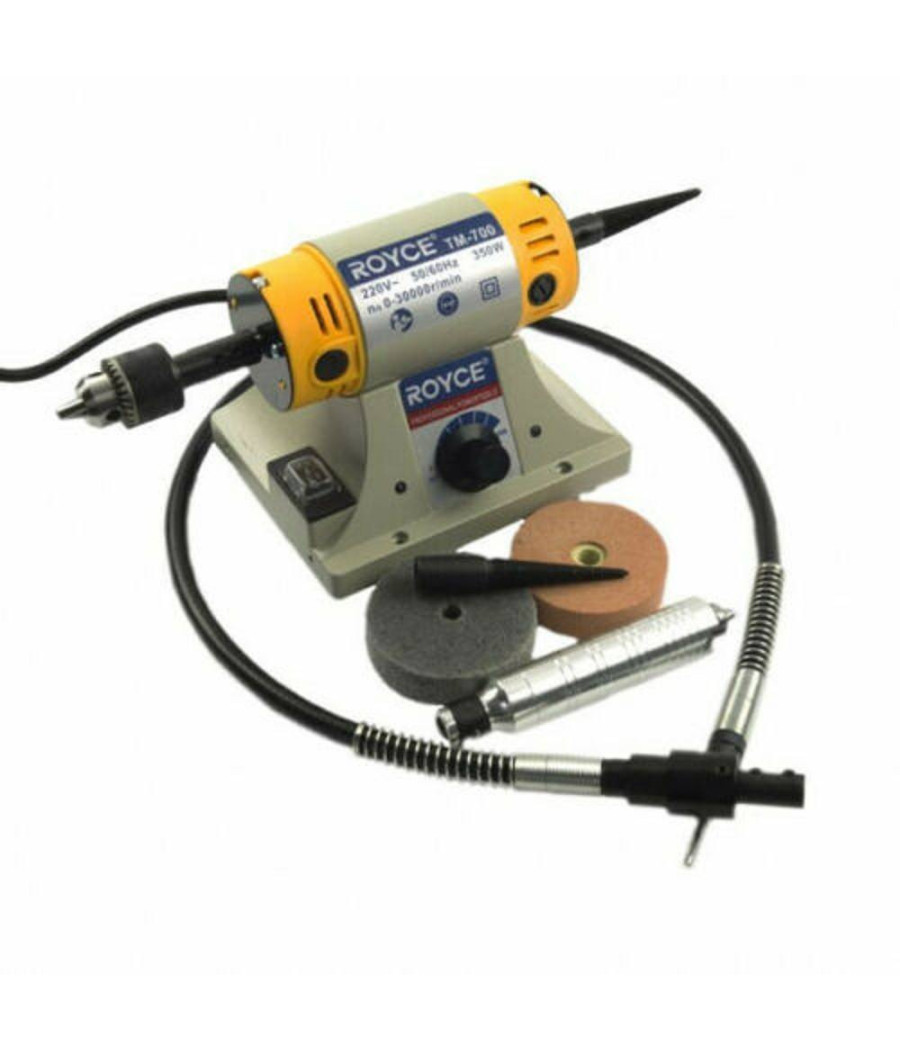 Smerigliatrice Da Banco Mola Levigatrice Lucidatrice Elettrico 350watt Tm-700 - immagine 3