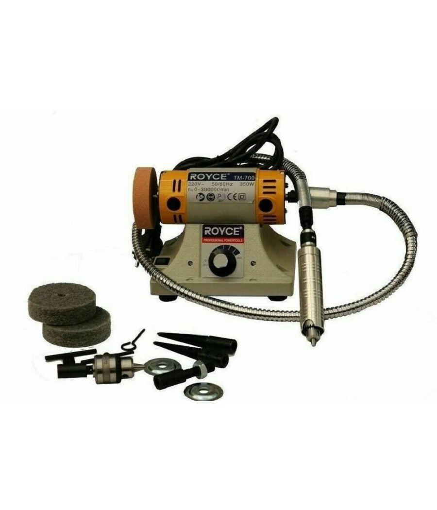 Smerigliatrice Da Banco Mola Levigatrice Lucidatrice Elettrico 350watt Tm-700